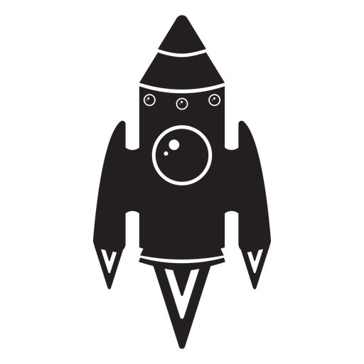 Icono de cohete espacial negro Diseño PNG