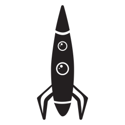 Icono plano del cohete espacial Diseño PNG
