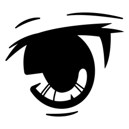 Ilustración de ojo de anime pensativo Diseño PNG