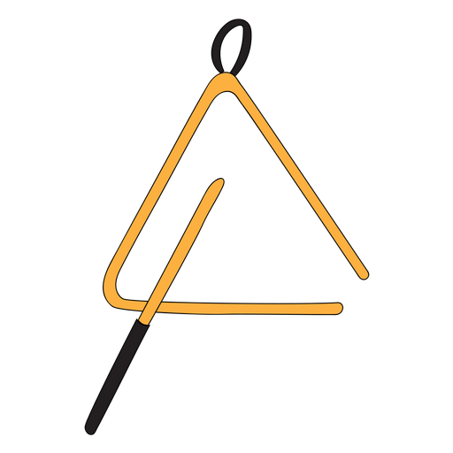 Doodle de instrumento musical de triángulo Diseño PNG