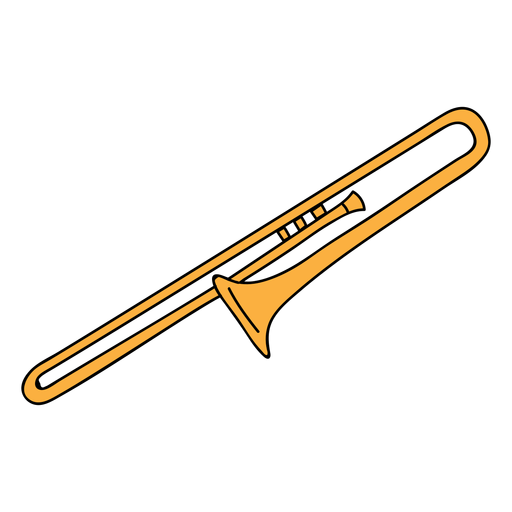 Doodle de instrumento musical de tromb?n Diseño PNG