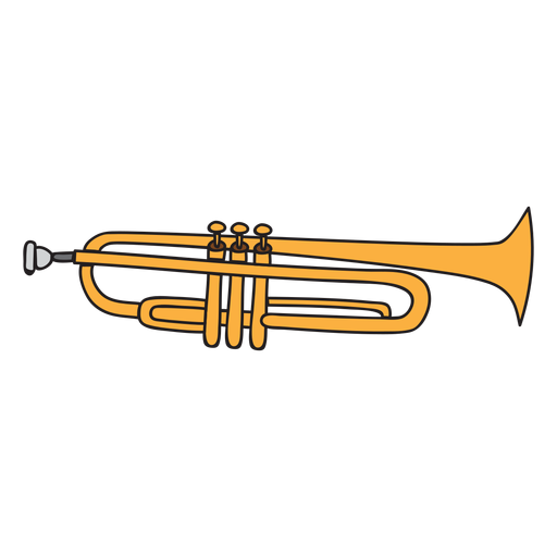 Doodle de instrumento musical de trompeta Diseño PNG