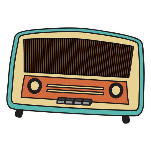 Doodle de radio vintage Diseño PNG