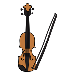 Doodle de instrumento musical para violino Desenho PNG