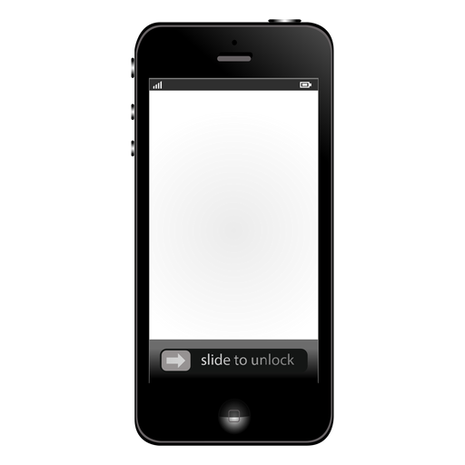 Iphone de pantalla blanca en blanco Diseño PNG