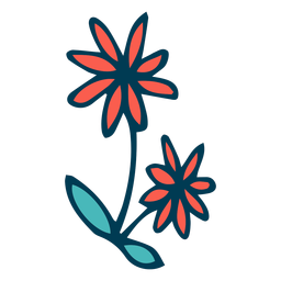 Wild flowers cartoon PNG Design