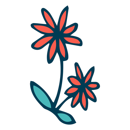 Karikatur der wilden Blumen PNG-Design