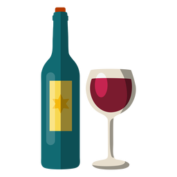 Wine bottle and glass hanukkah element PNG Design