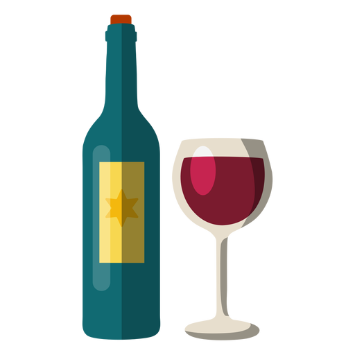 Wine bottle and glass hanukkah element PNG Design