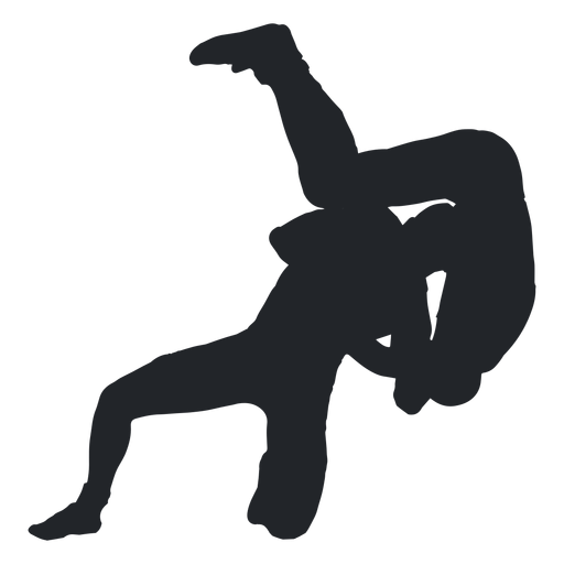 Wrestler throwing silhouette