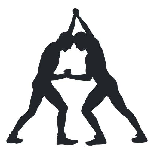 Wrestlers Grappling Hold Silhouette Transparent Png Svg Vector File