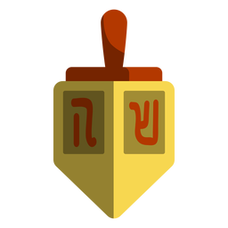 Ícone de dreidel amarelo Desenho PNG
