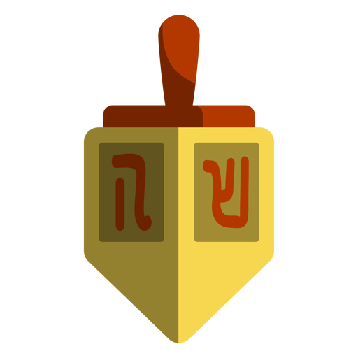 Yellow dreidel icon PNG Design