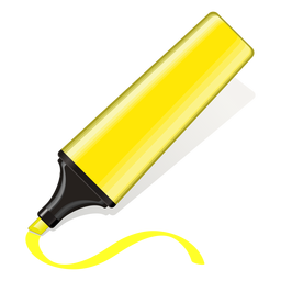 Yellow text marker 3d icon PNG Design