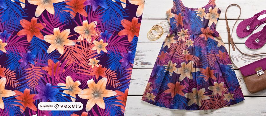 Lilien- und Palmblattmuster Lilien- und Palmblattmuster