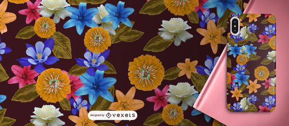 Padrão de flores exóticas