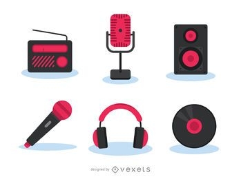 Conjunto de iconos de gadgets de música