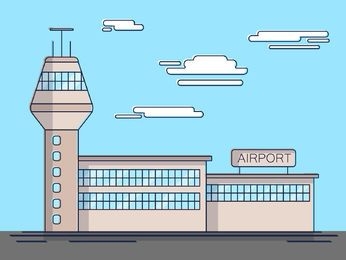 Ilustração simples do aeroporto