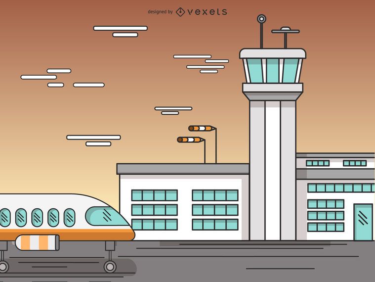 Dibujos animados de la terminal del aeropuerto Dibujos animados de la terminal del aeropuerto