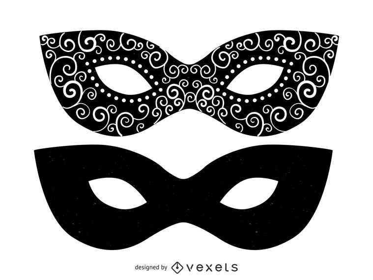 Conjunto de ilustrações de máscara de baile de máscaras Conjunto de ilustrações de máscara de baile de máscaras