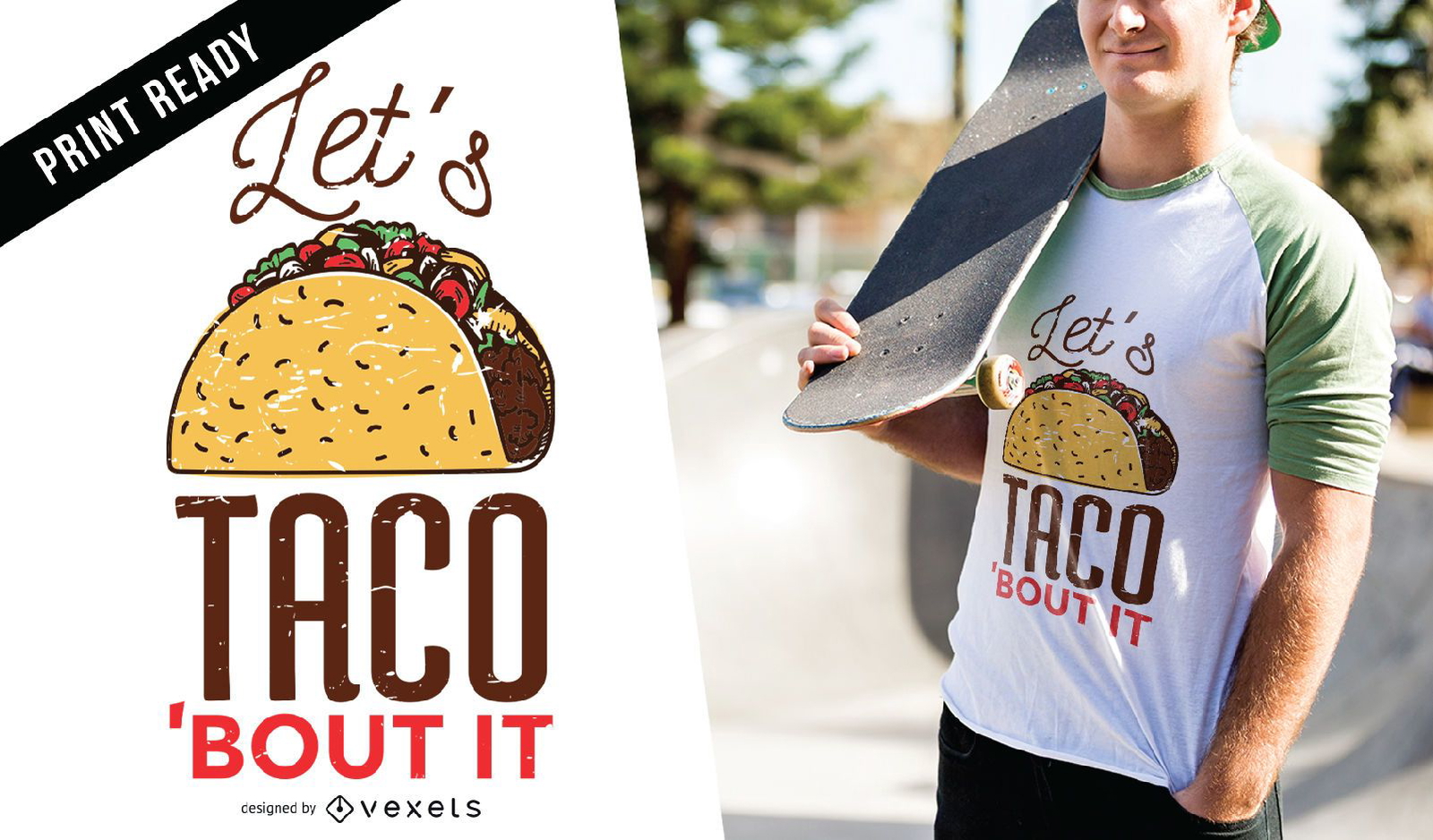 Let&#39;s taco diseño de camiseta