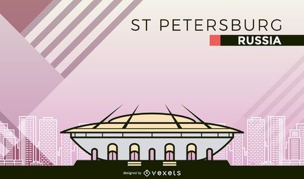Dibujos animados del estadio de fútbol de San Petersburgo