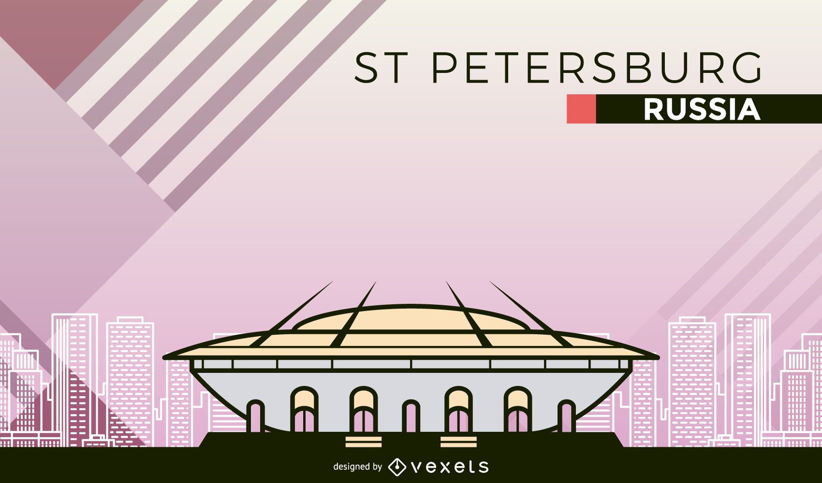 Desenho do estádio de futebol de São Petersburgo