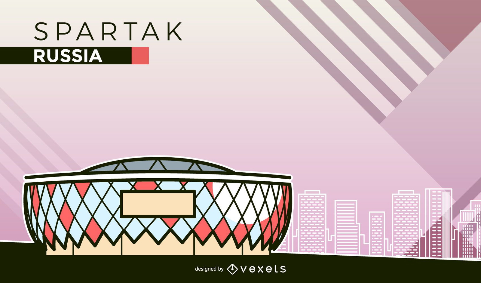 Desenhos animados do estádio de futebol Spartak Moscou