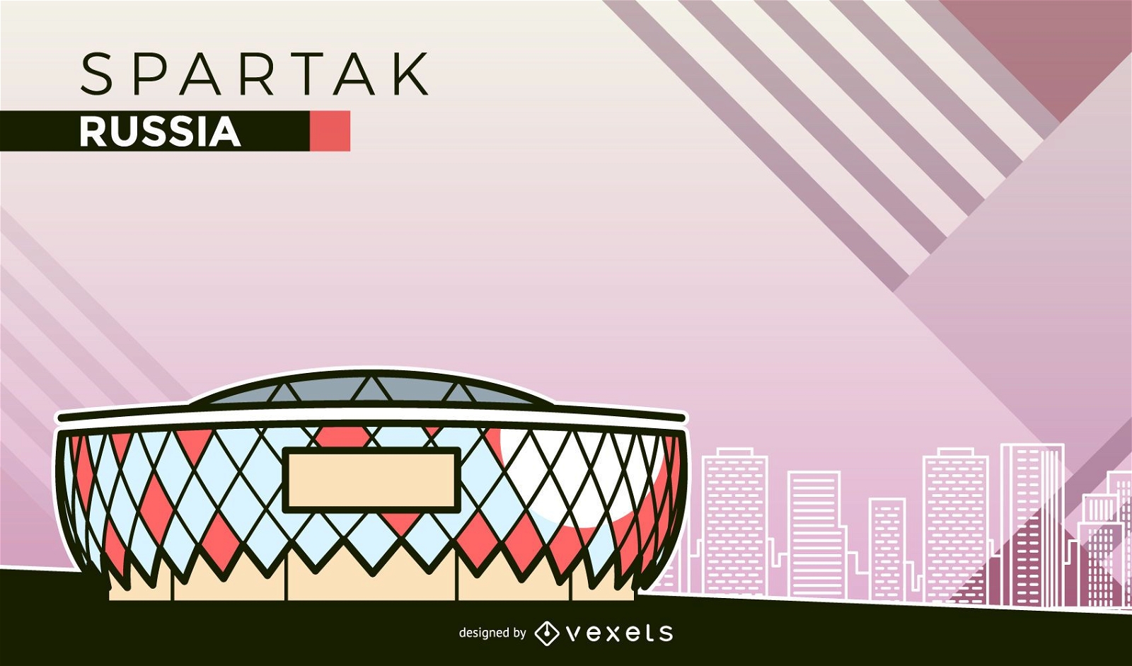 Spartak Moscow football stadium cartoon
