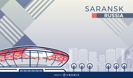 Dibujos animados del estadio de fútbol de Saransk
