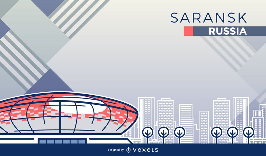 Saransk football stadium cartoon Saransk football stadium cartoon