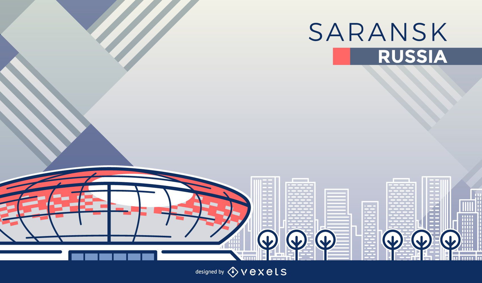 Desenhos animados do estádio de futebol de Saransk