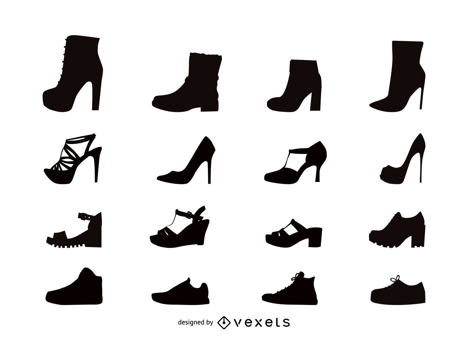Women shoes flat icon set - Vector download