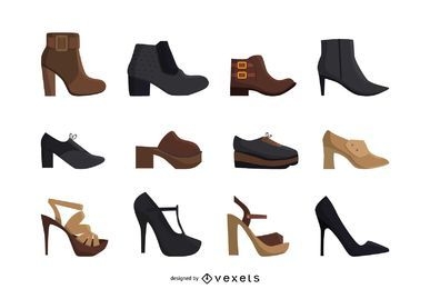 Women high heels shoes set