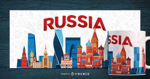 Taza de paisaje de la ciudad de Rusia Taza de paisaje de la ciudad de Rusia