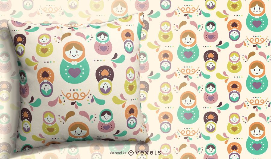 Russian matryoshka doll pattern Russian matryoshka doll pattern
