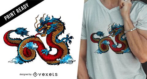 Diseño de camiseta dragón chino Diseño de camiseta dragón chino