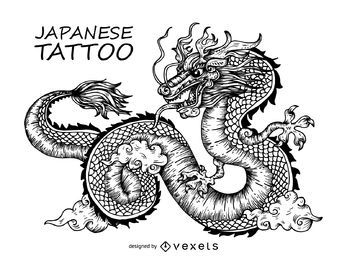 Diseño del tatuaje del dragón japonés Diseño del tatuaje del dragón japonés