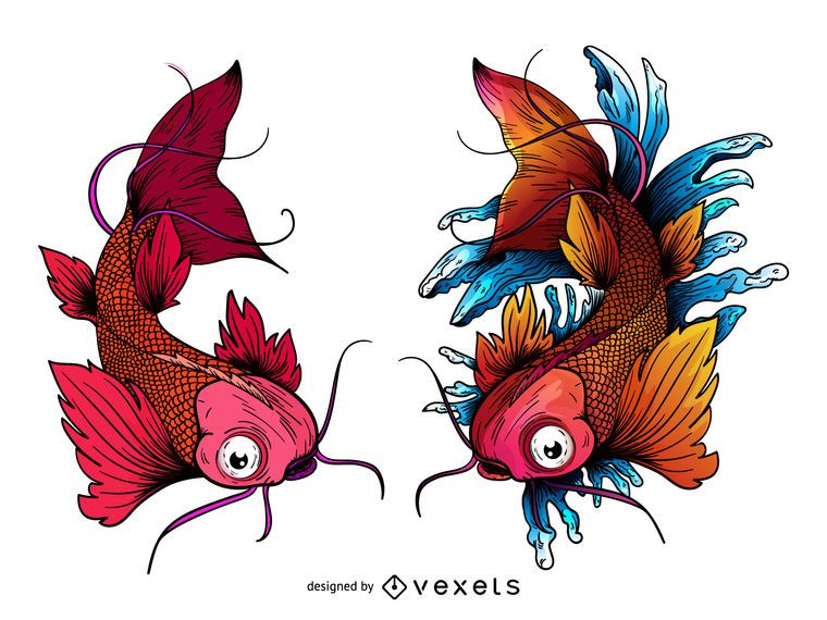 Tatuaje de pez koi carpa japonesa Tatuaje de pez koi carpa japonesa
