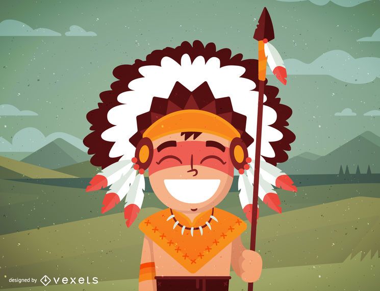 Male native american illustration Male native american illustration