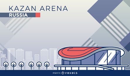 Karikaturillustration der Kasan-Arena