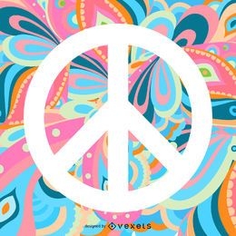 Peace sign on colorful background