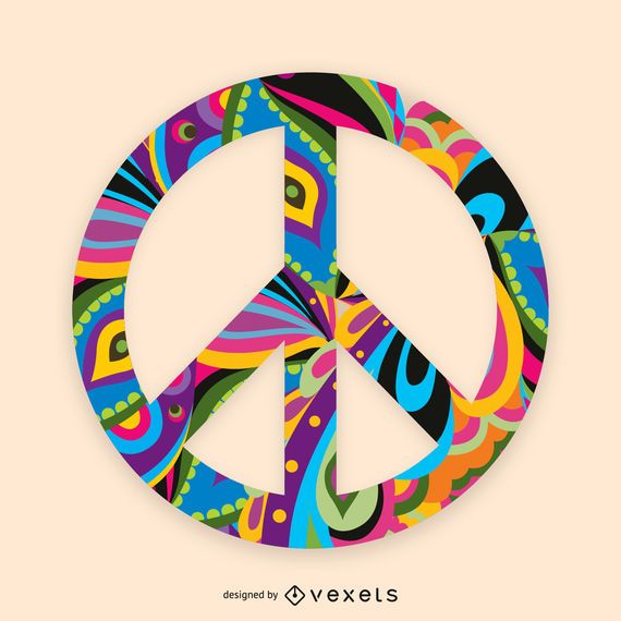 Colorful Peace Sign Illustration Vector Download 