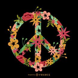 Flower embedded peace symbol Flower embedded peace symbol