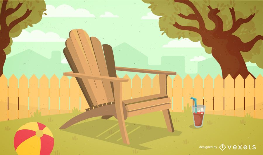 Ilustração de cadeira de jardim Adirondack Ilustração de cadeira de jardim Adirondack