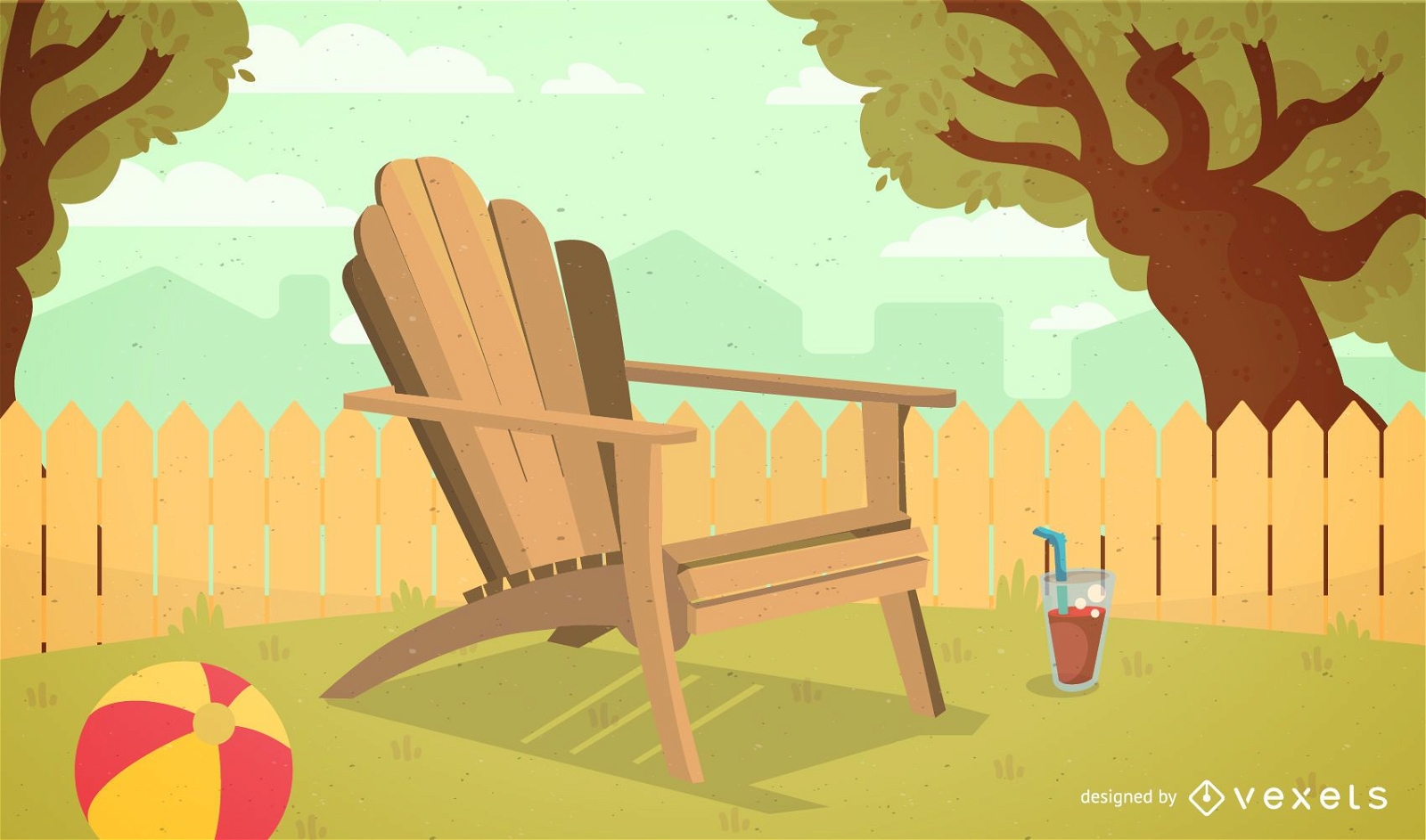 Ilustração de cadeira de jardim Adirondack