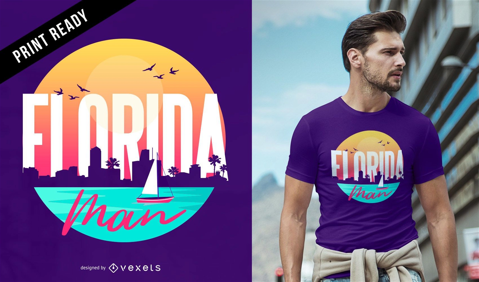 Diseño de camiseta hombre Florida