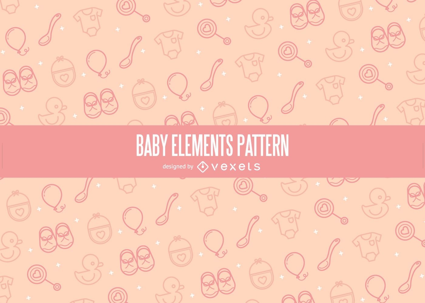 Patrón de elementos de bebé de trazo