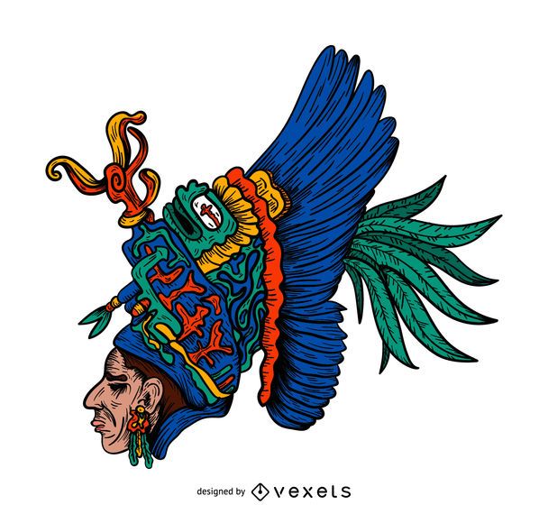 American native chieftain head illustration American native chieftain head illustration