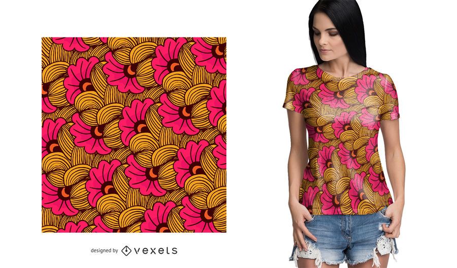 Buntes afrikanisches Blumenmuster Buntes afrikanisches Blumenmuster